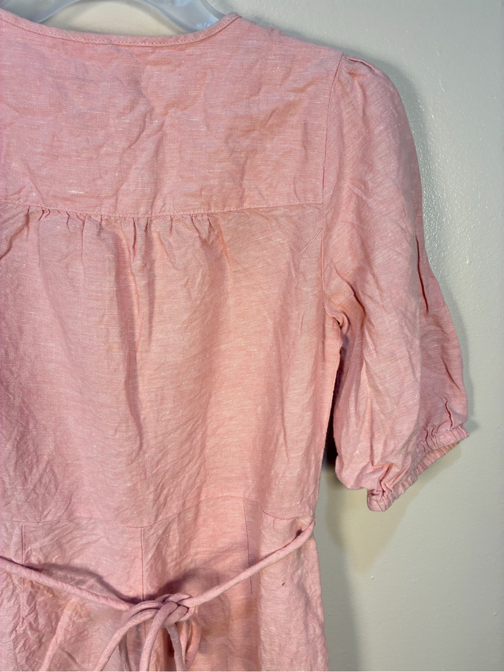 Madewell Linen Pastel Pink Puff Sleeve Jumpsuit - Picture 13 of 14